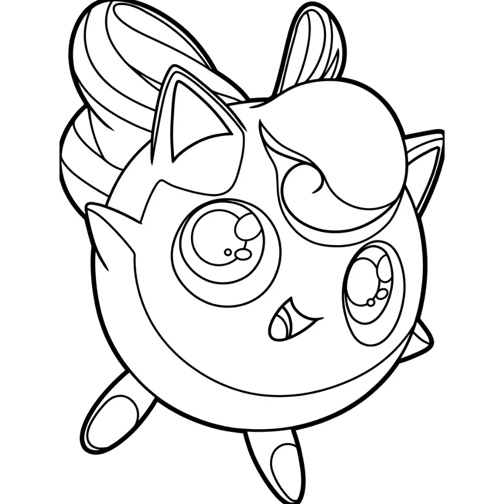 Jigglypuff 10 para colorear gratis para imprimir