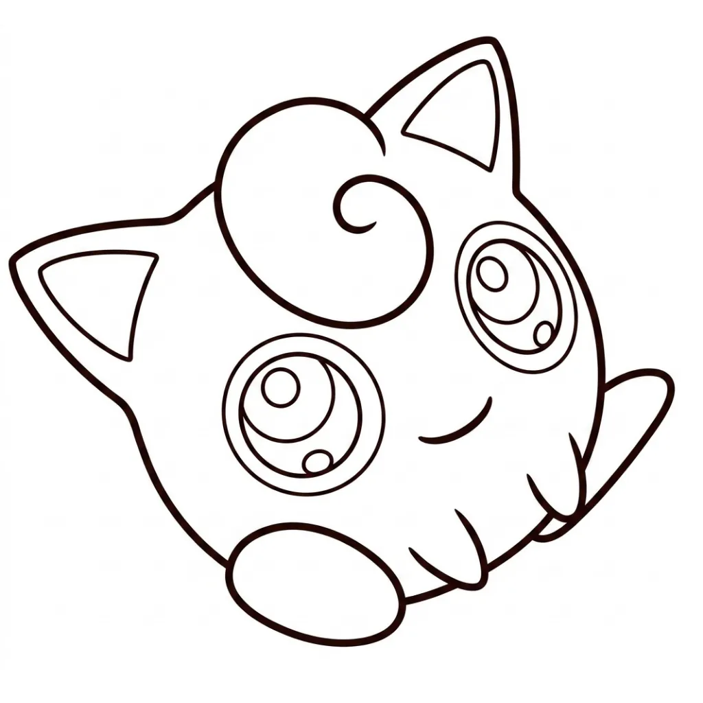Jigglypuff 17 para colorear para niño para imprimir gratis
