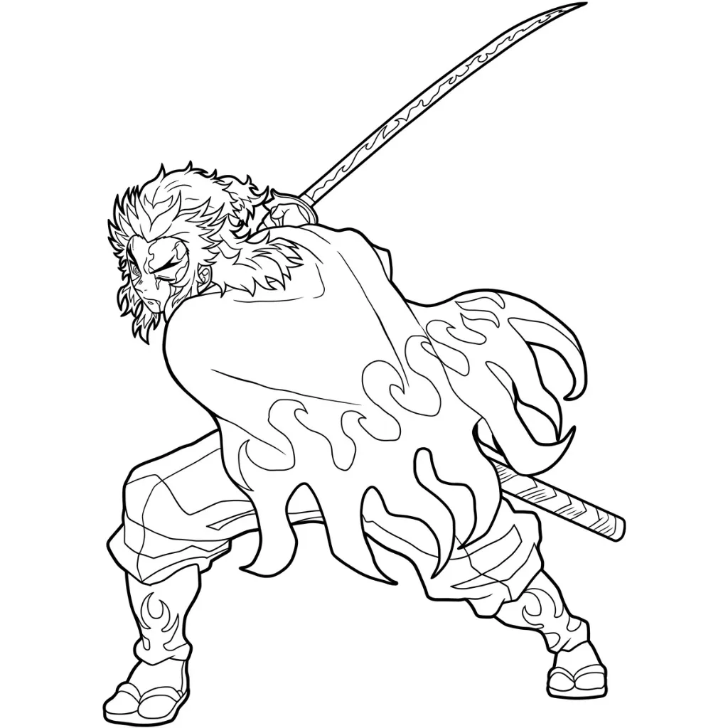 Kyojuro Rengoku 10 para colorear en línea