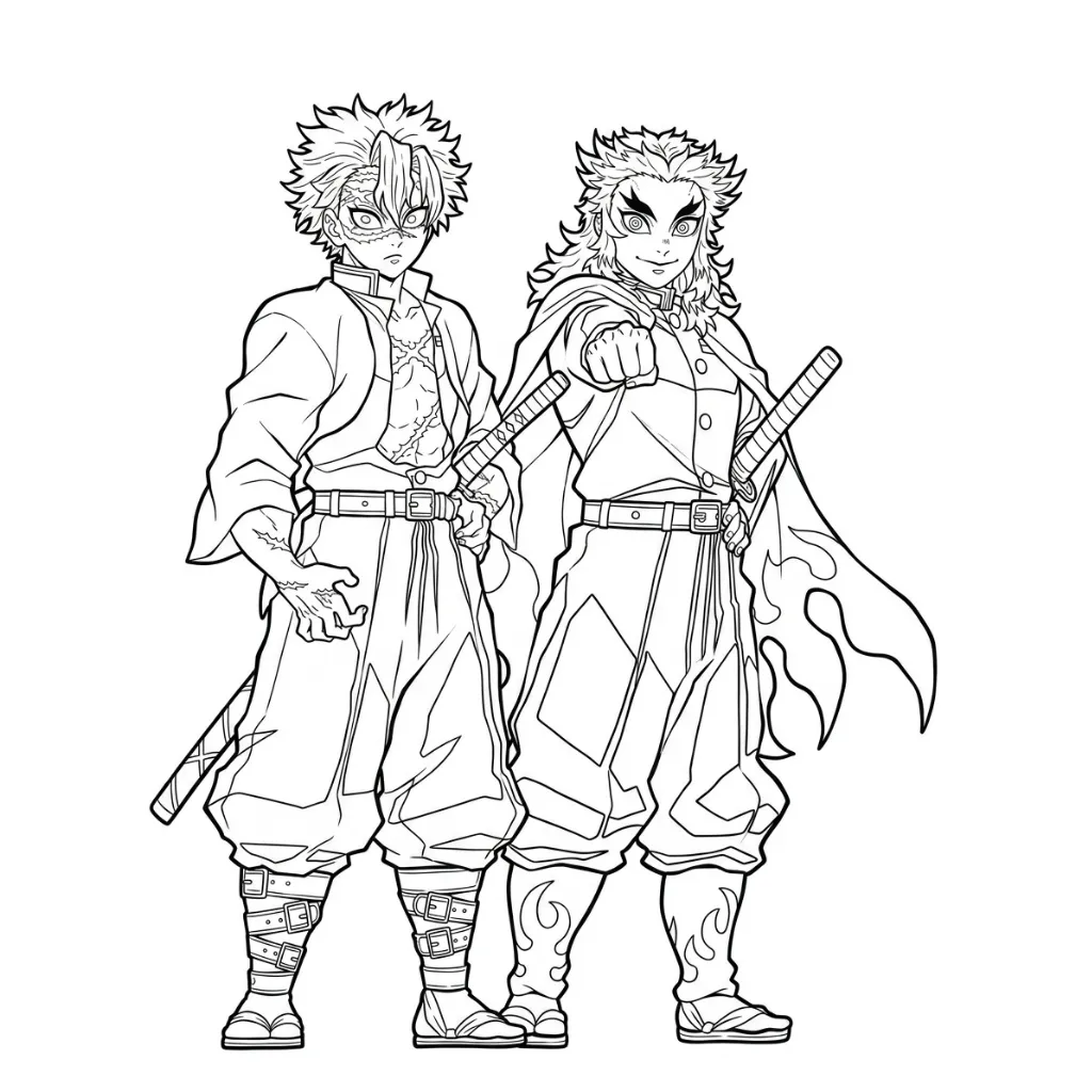 Kyojuro Rengoku 15 para colorear para niños para imprimir