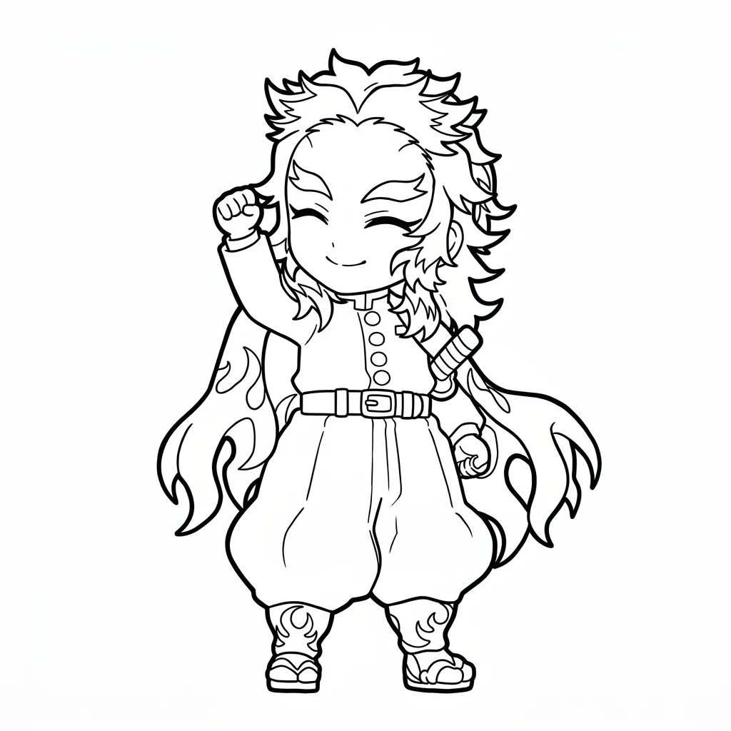 imprimir Kyojuro Rengoku 18 para colorear