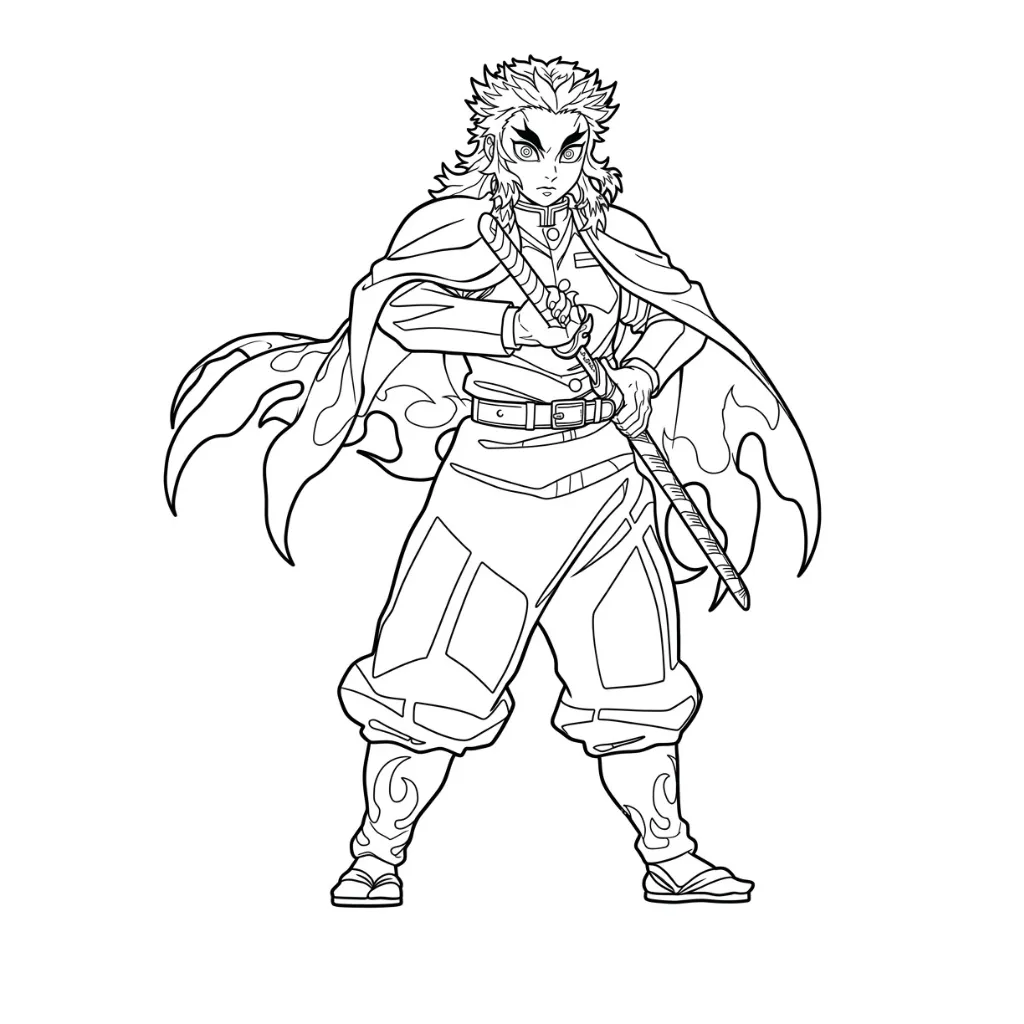 Kyojuro Rengoku 22 para colorear y recortar para imprimir