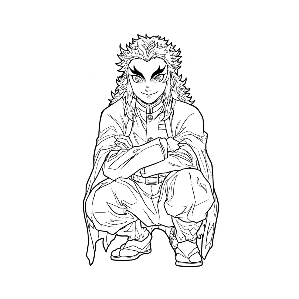 Kyojuro Rengoku 3 para colorear en línea