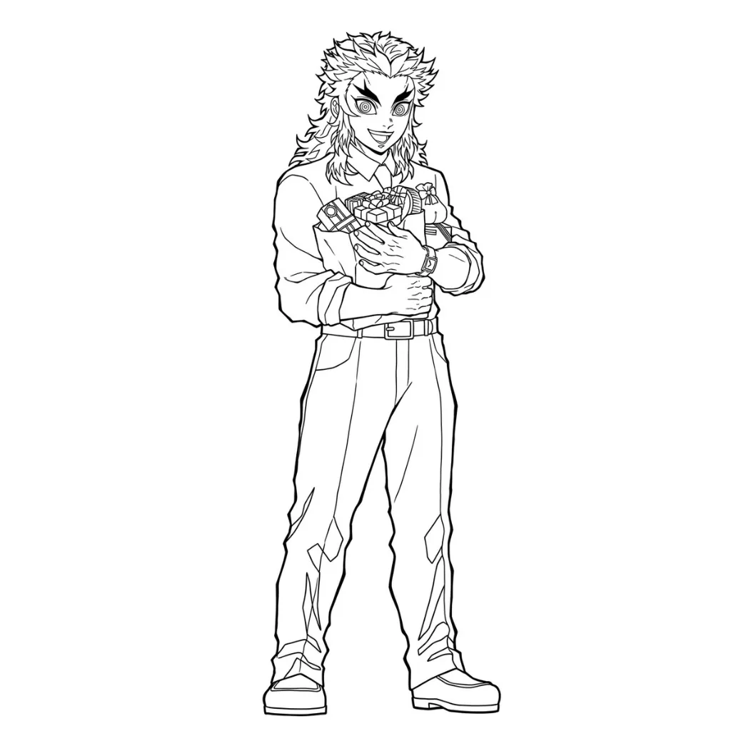 Kyojuro Rengoku 9 para colorear para niño gratis
