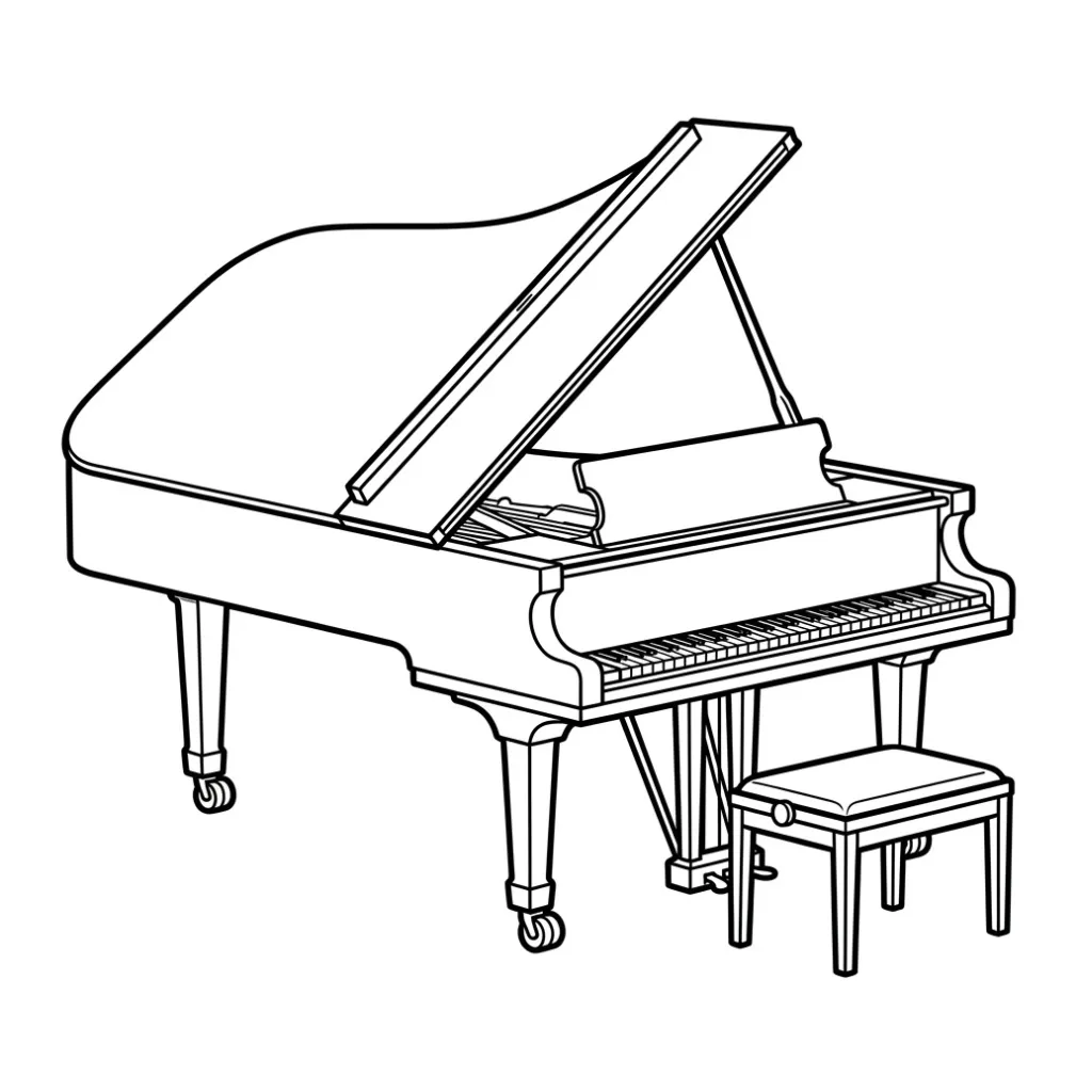 Piano 10 para colorear para imprimir pdf