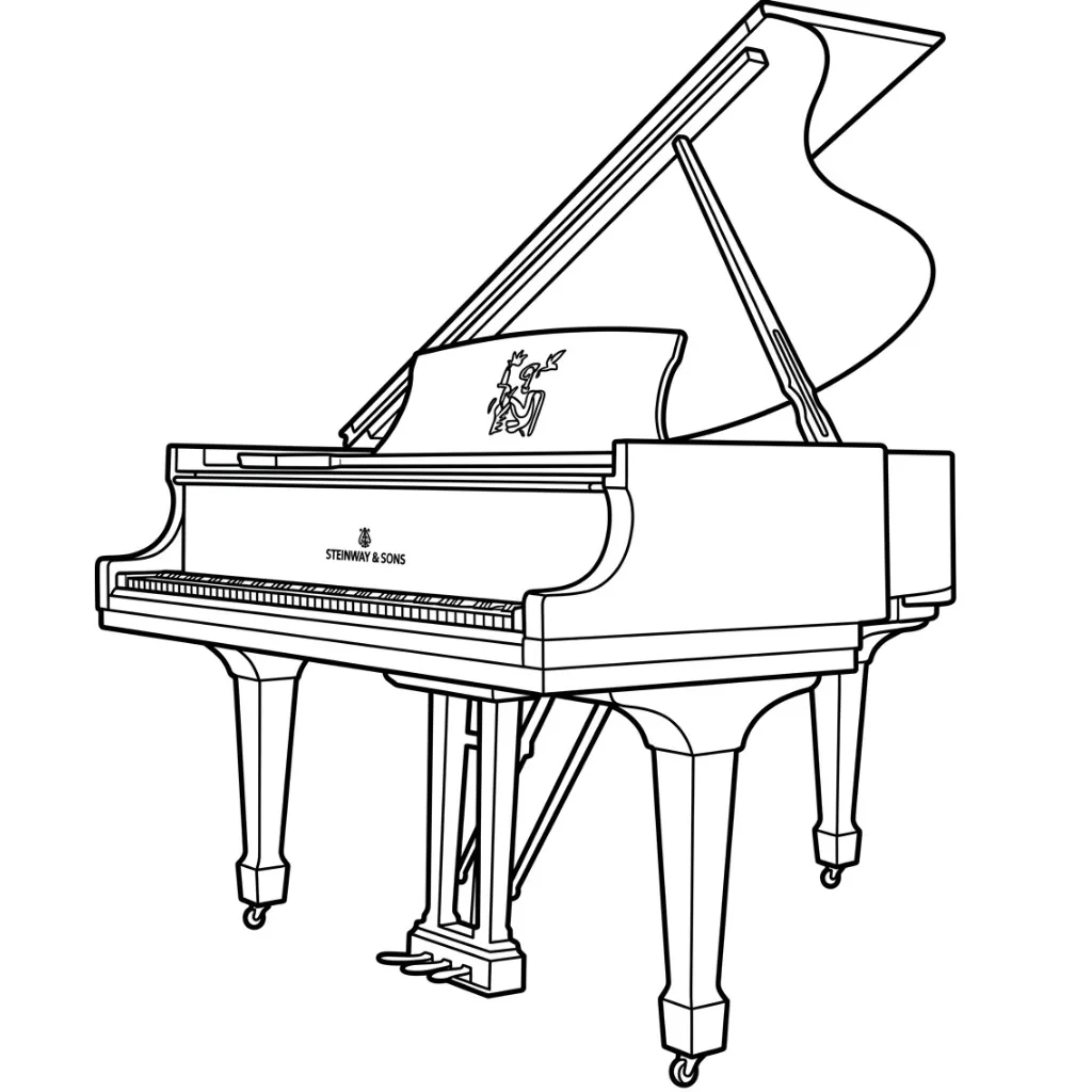 Piano 11 para colorear para imprimir para niño de 2 años