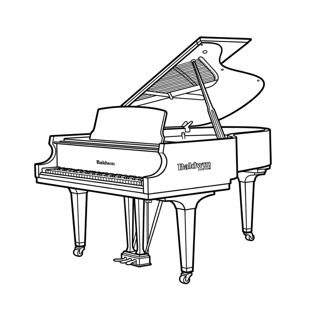 Piano 12 para colorear en línea gratis