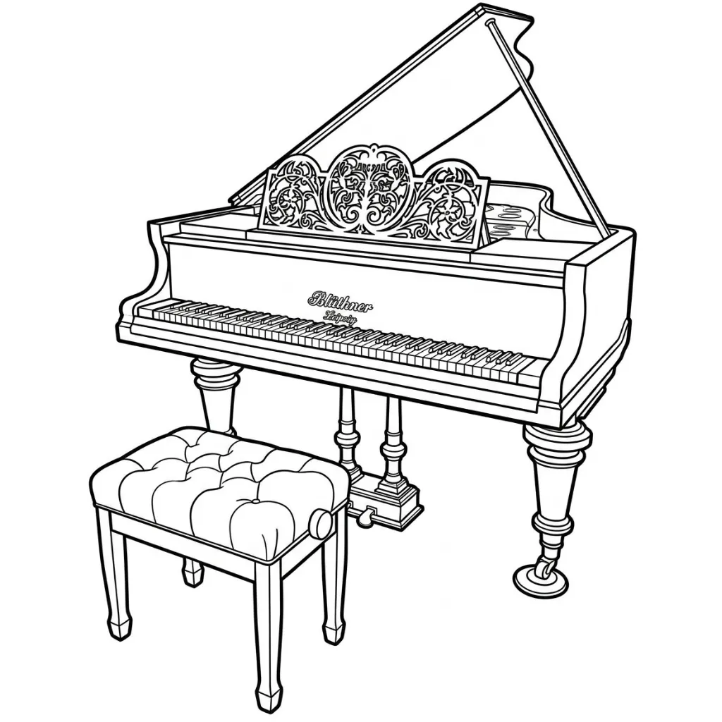 Piano 13 para colorear para imprimir para niño de 2 años