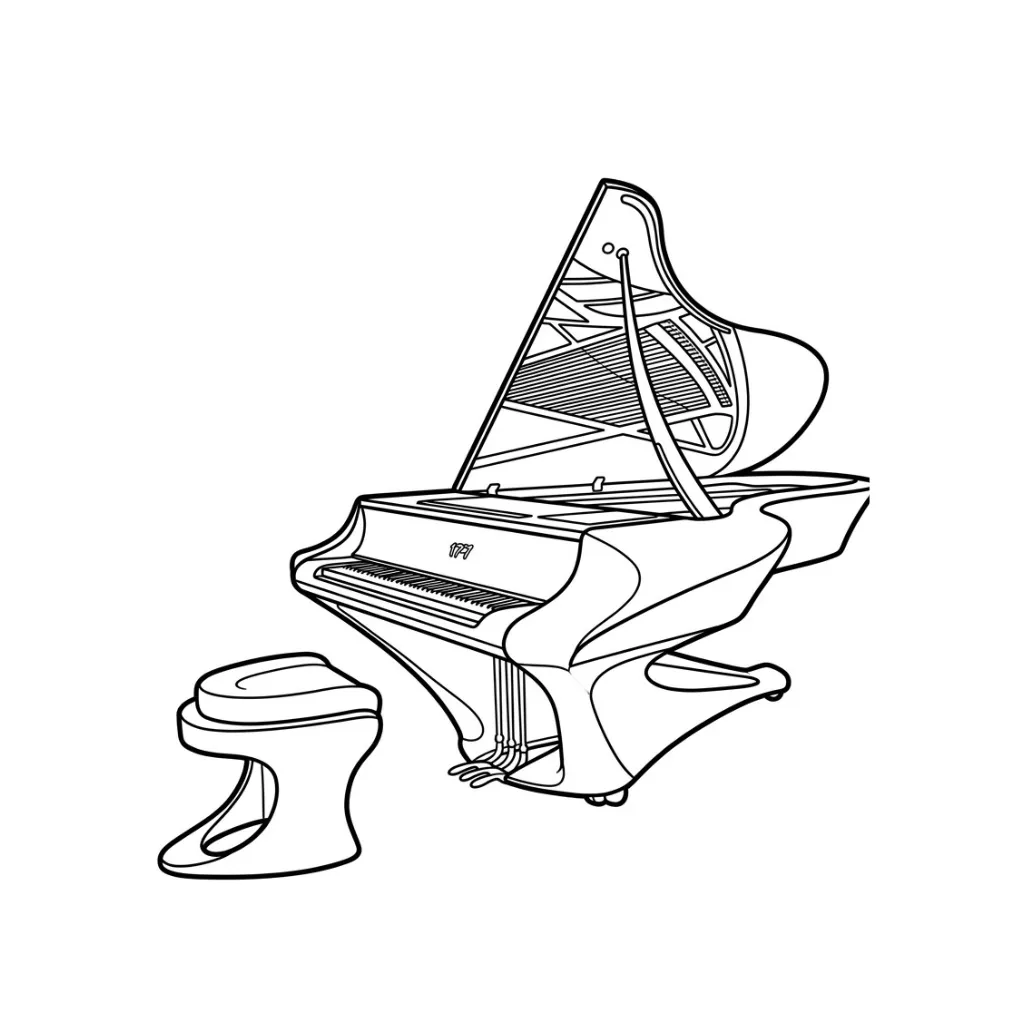 Piano 14 para colorear para imprimir para niño de 8 años