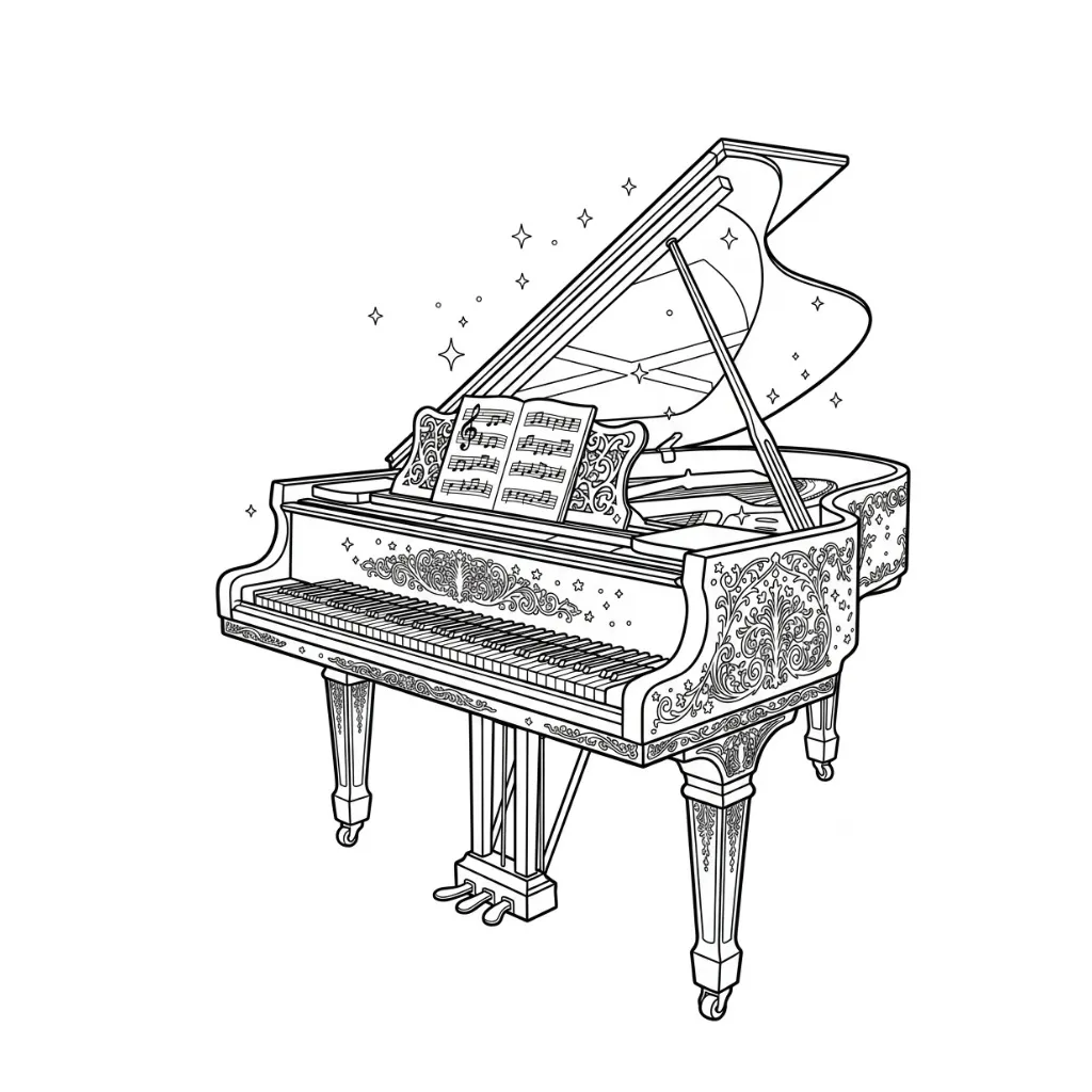 Piano 15 para colorear para imprimir para niño de 2 años