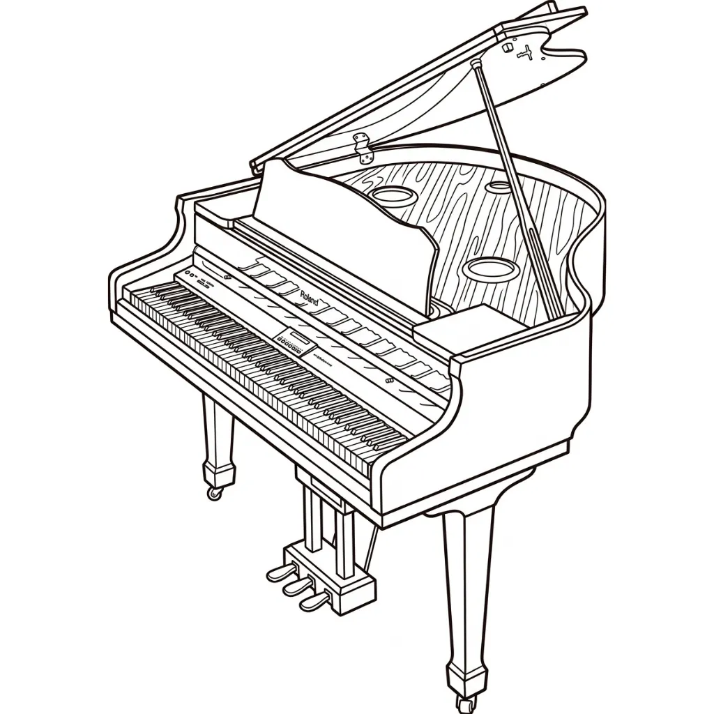 Piano 16 para dibujar e imprimir
