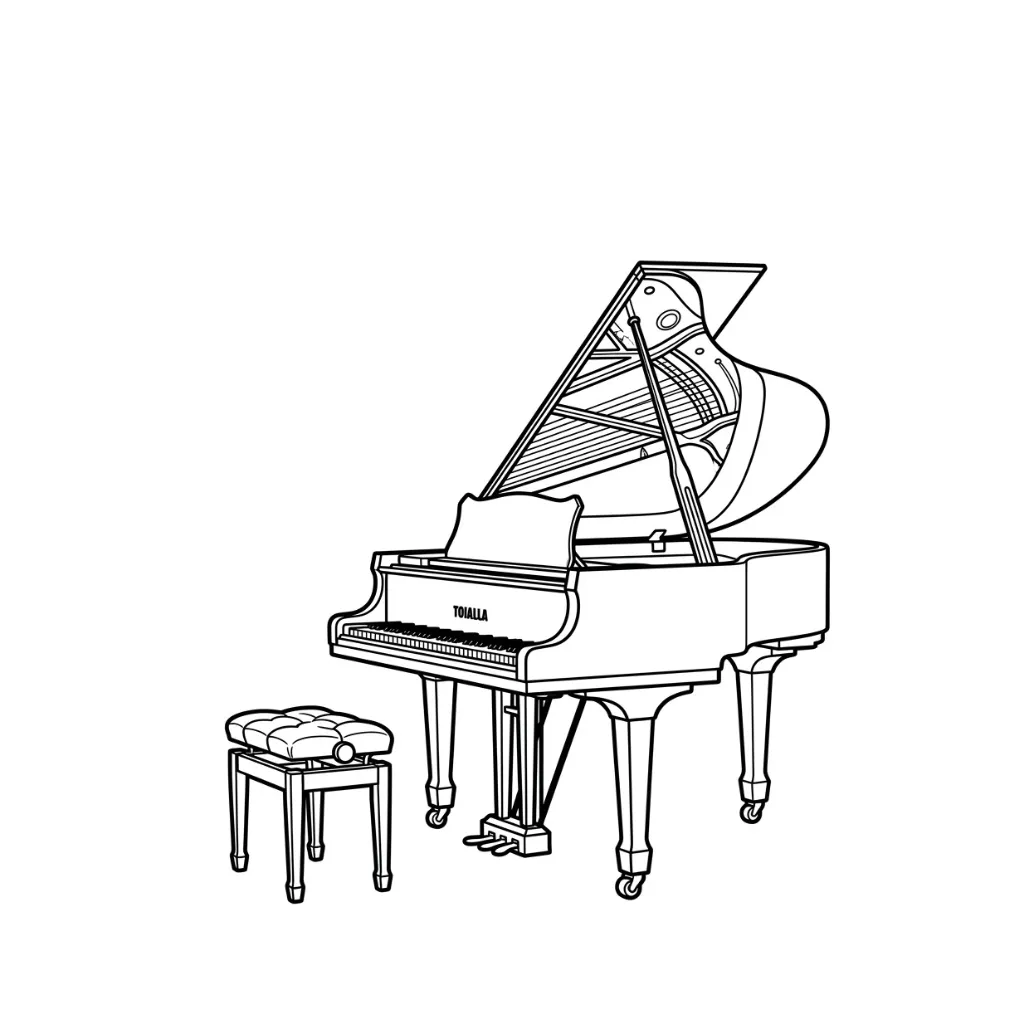 Piano 17 para colorear para imprimir para niño de 7 años