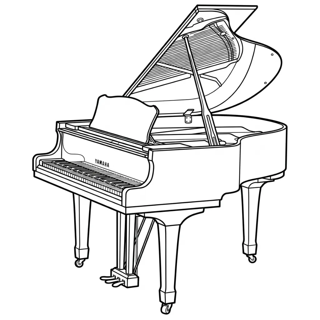 Piano 18 para colorear para niño de para imprimir
