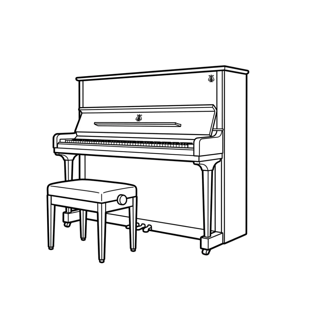Piano 21 para colorear para imprimir para niño de 4 años