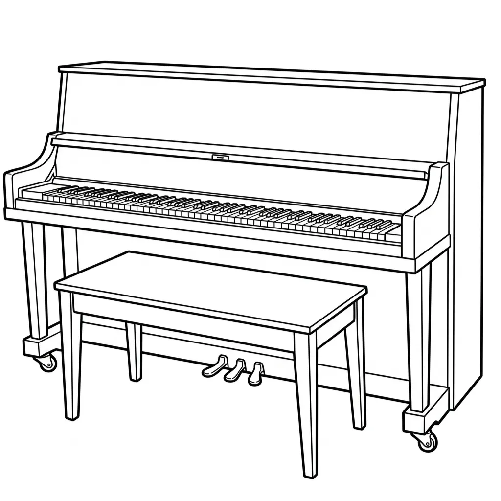Piano 22 para colorear para niños para imprimir gratis
