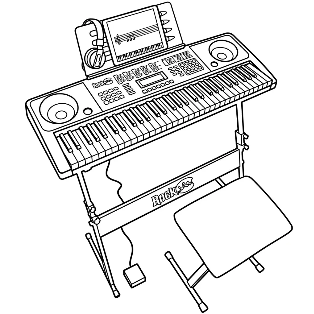 imprimir Piano 25 para colorear para niño
