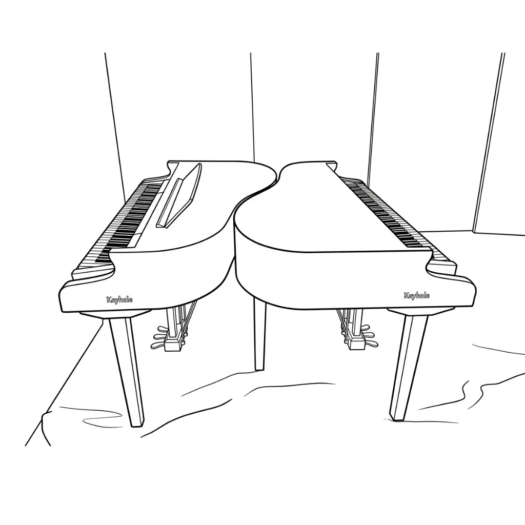 Piano 4 para colorear para niños para descargar