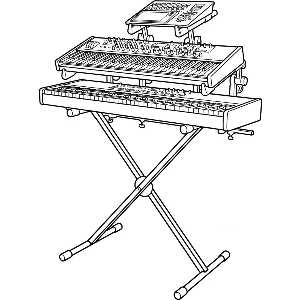 Piano 6 para colorear para imprimir