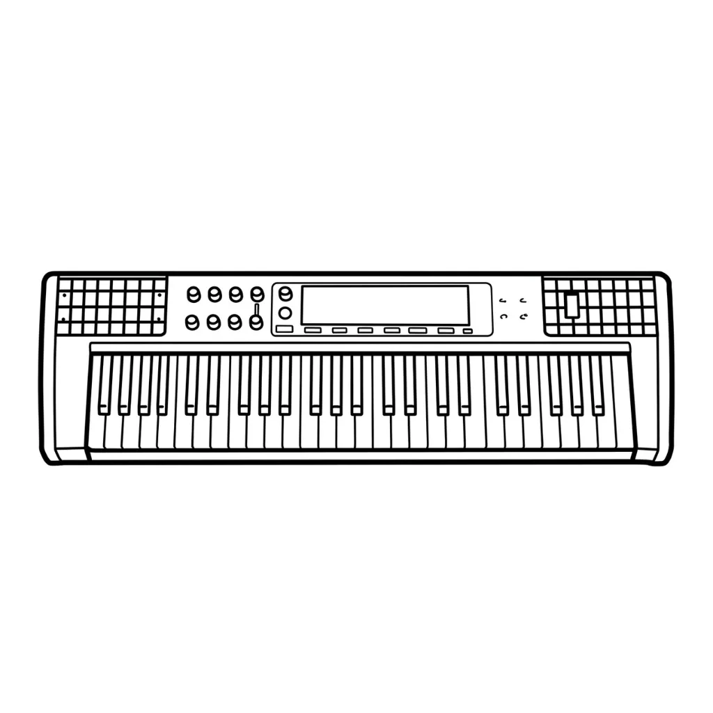 Piano 9 para colorear para niños para imprimir