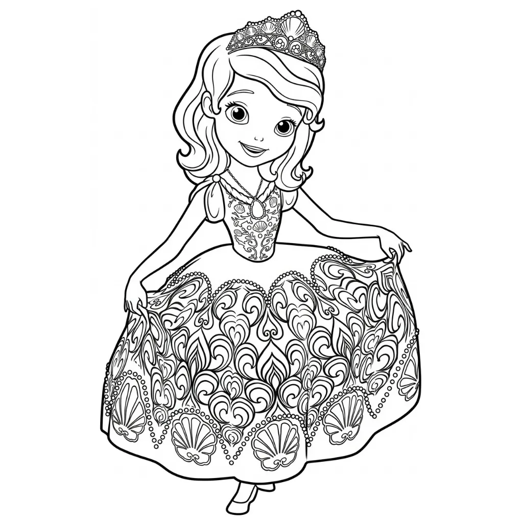 Princesa Sofia 14 para dibujar en línea