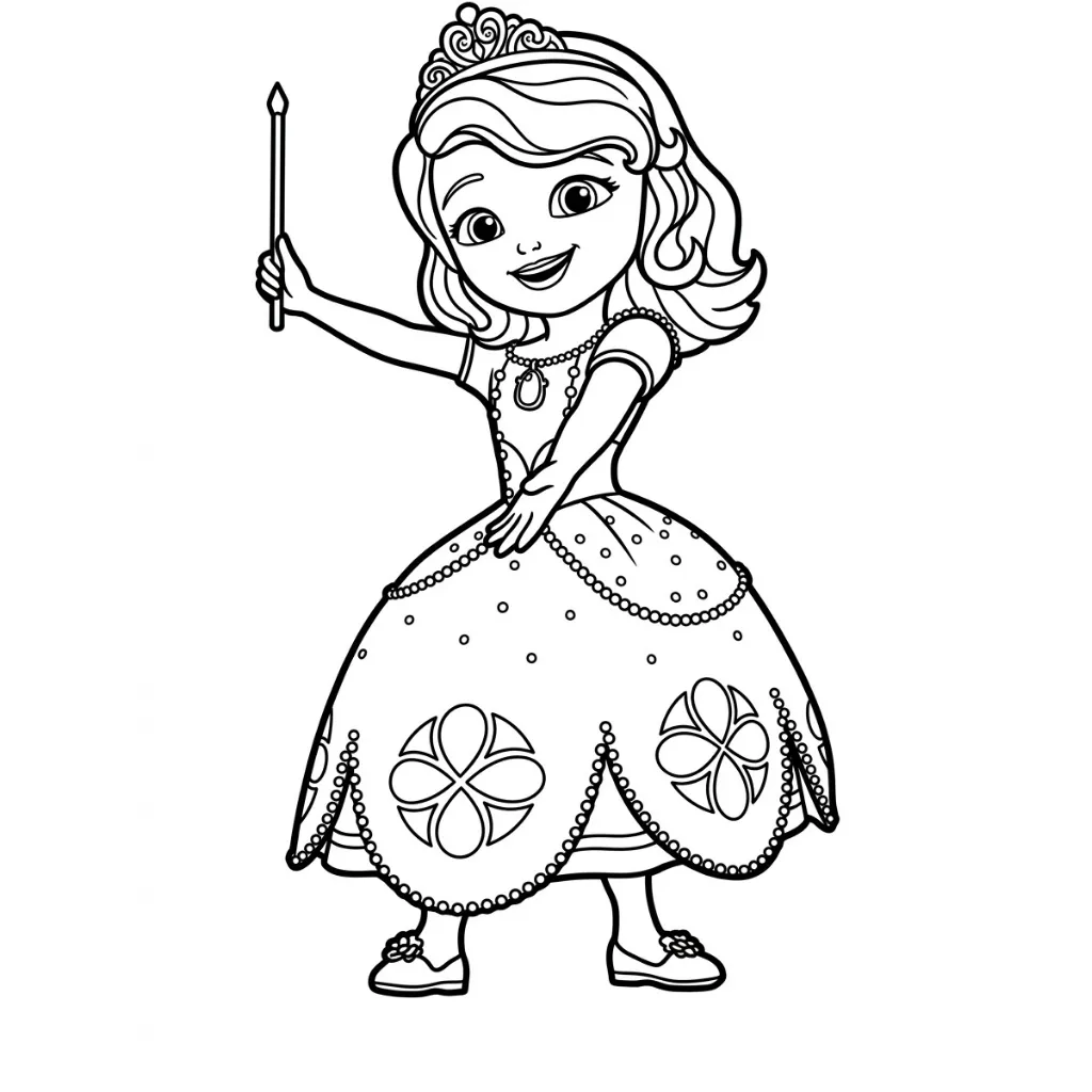 Princesa Sofia 2 para colorear para imprimir kawaii