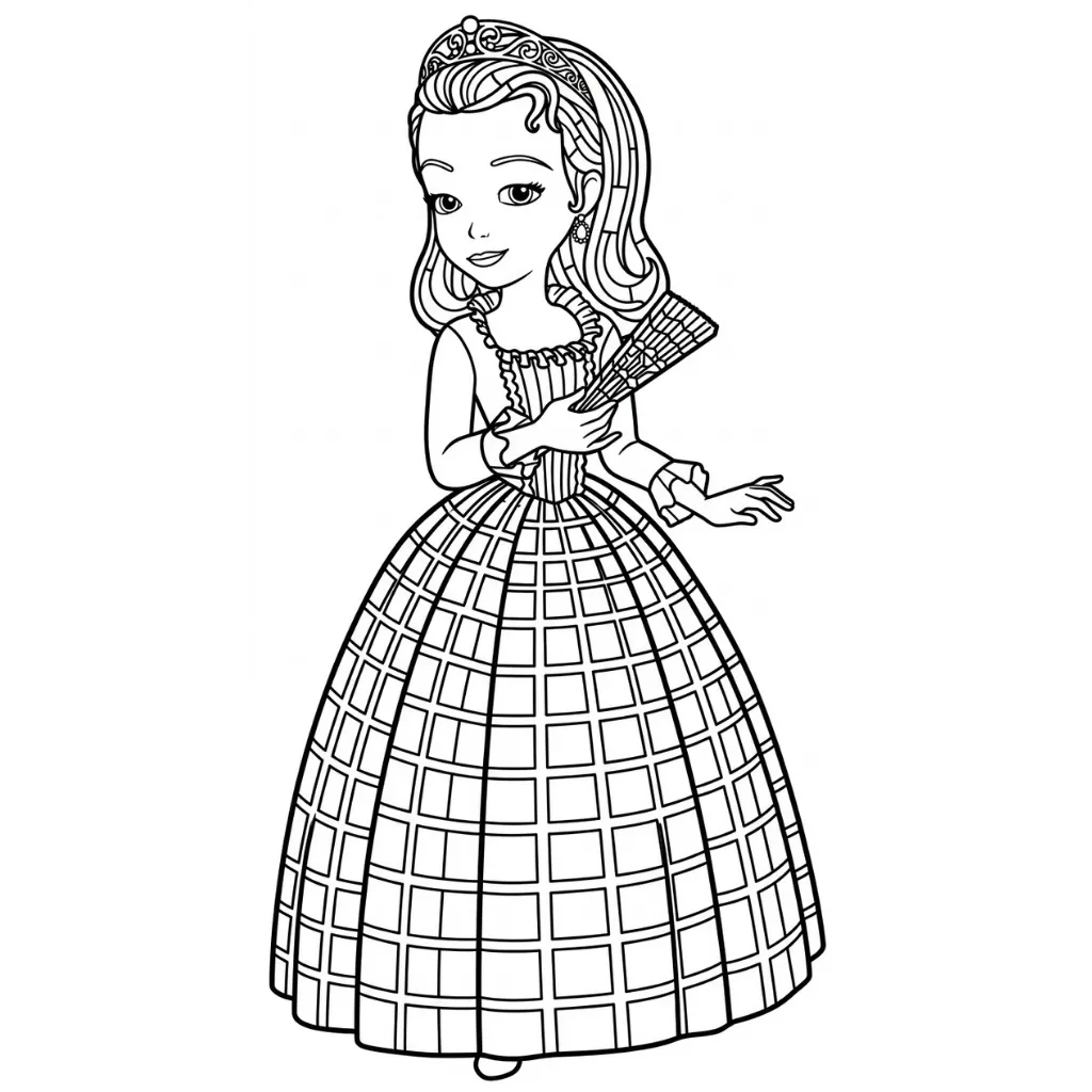 Princesa Sofia 9 para colorear para imprimir para niño de 6 años