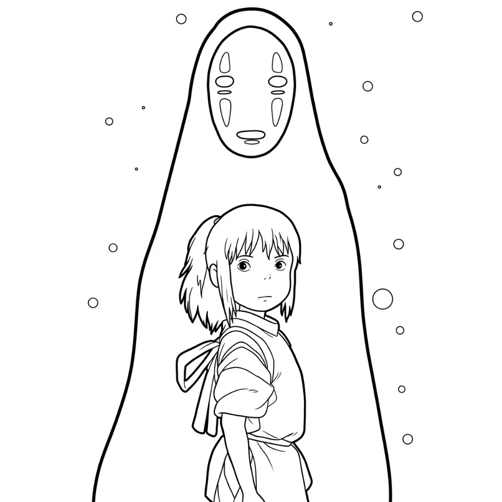 Spirited Away 11 para colorear para primaria