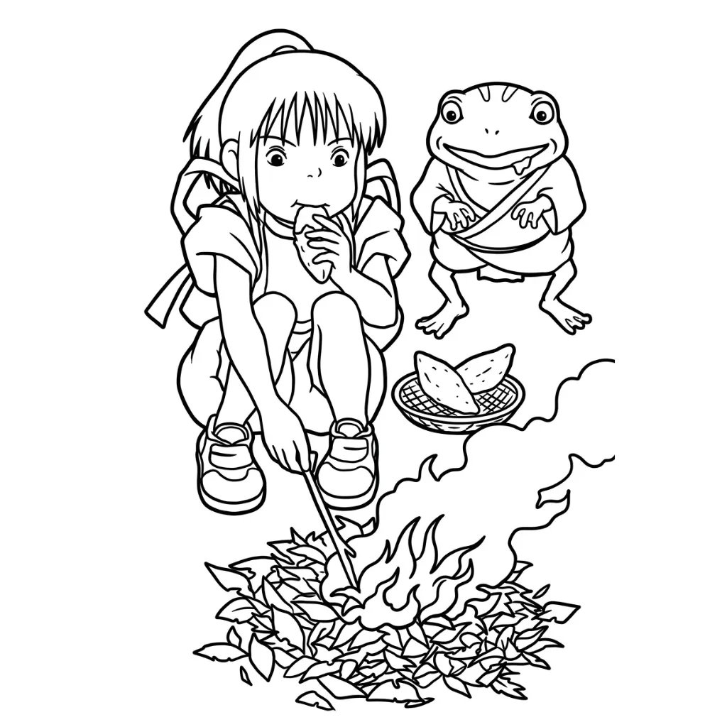 Spirited Away 8 para colorear para niño de 2 años