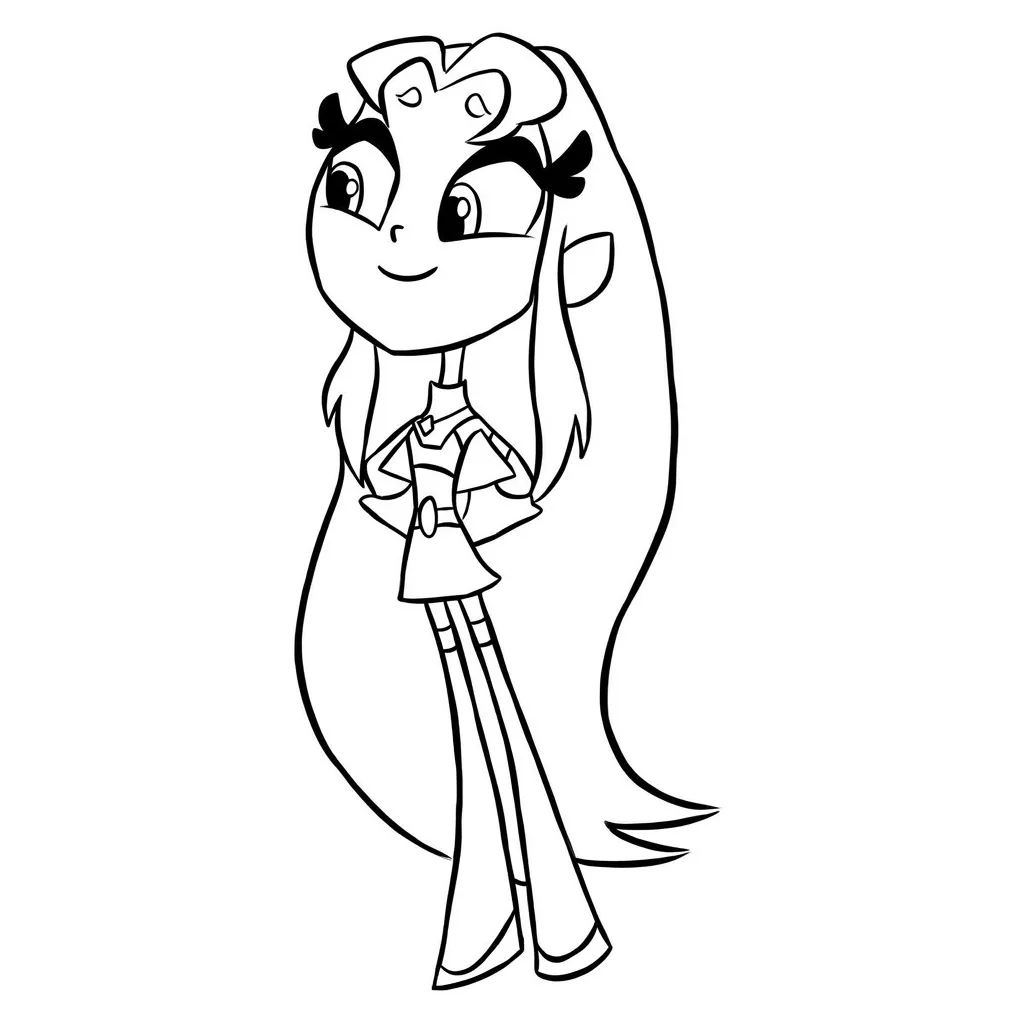 Starfire 1 para colorear para niño de 2 años