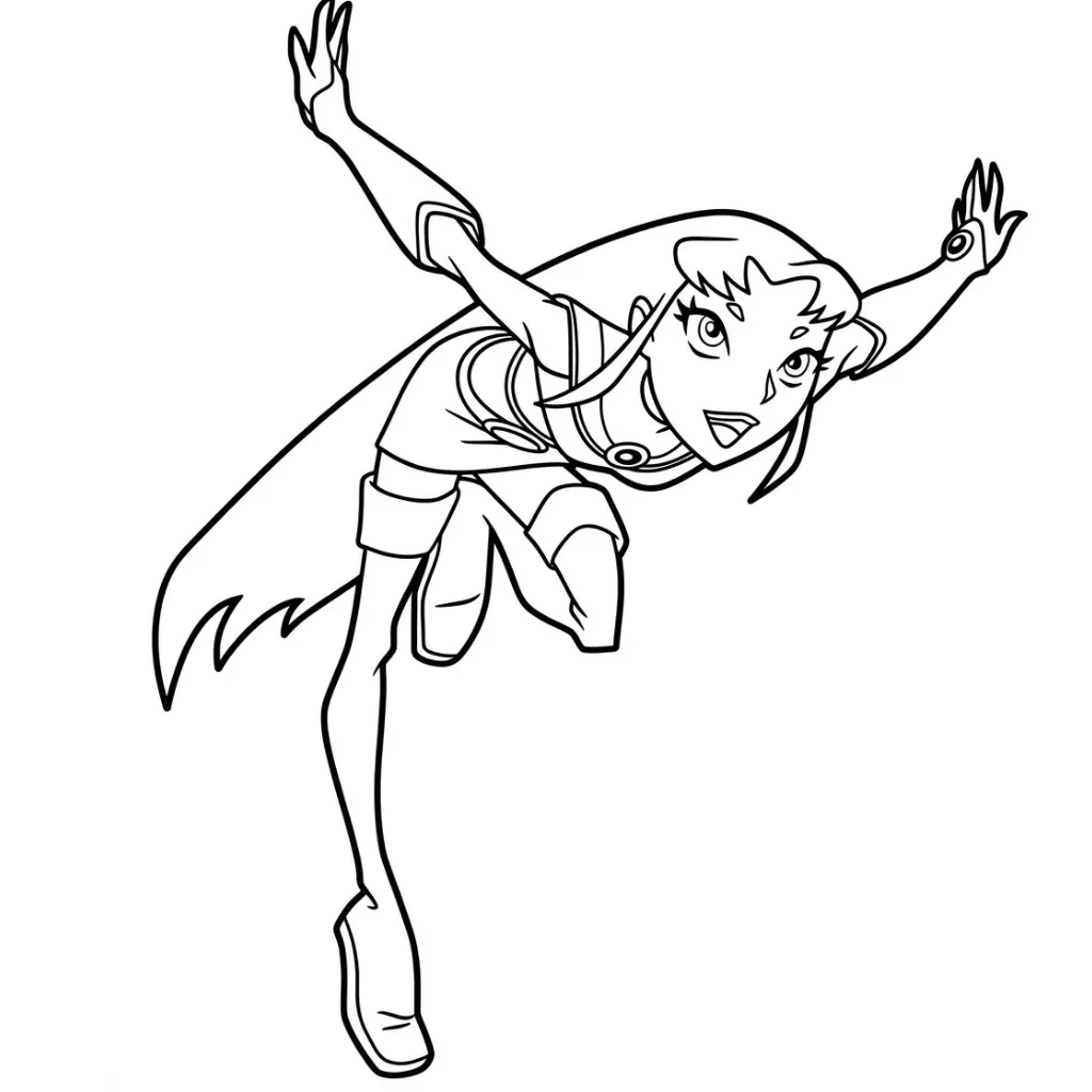 Starfire 12 para colorear para bebé para imprimir