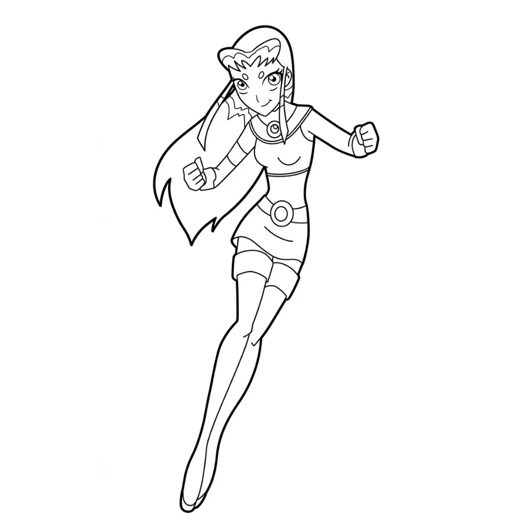 Starfire 14 para colorear para niños para imprimir