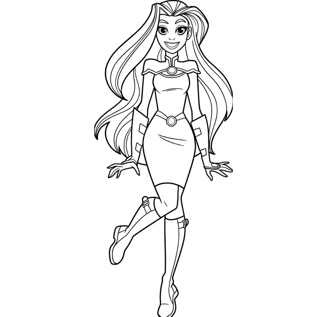Starfire 17 para colorear para niño para imprimir