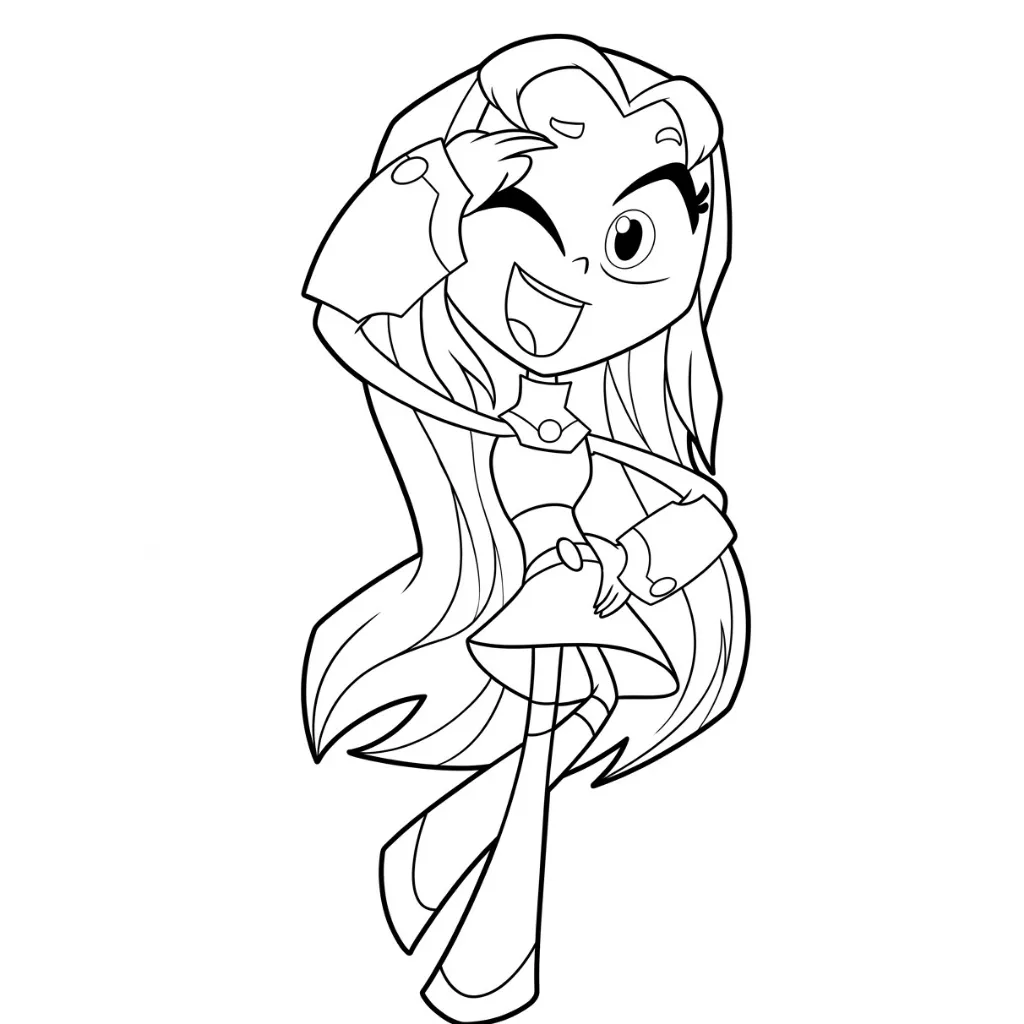 Starfire 2 para colorear para imprimir para niño de 9 años