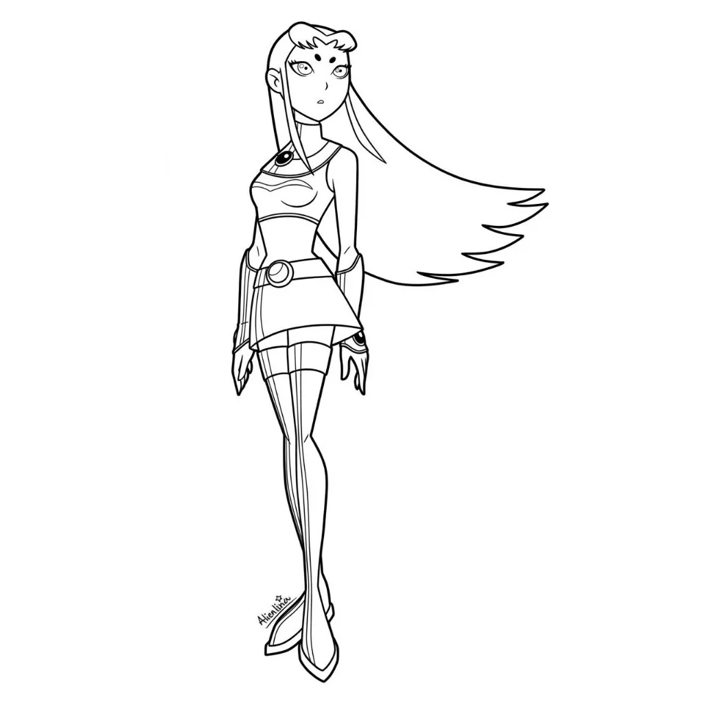 Starfire 22 para colorear para imprimir para niño de 12 años