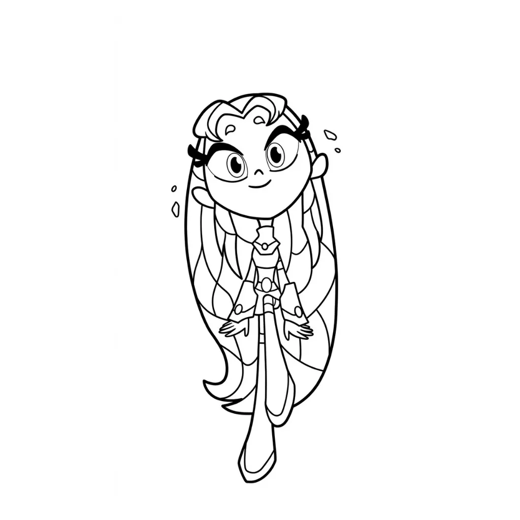 Starfire 3 para colorear para niño de 6 años