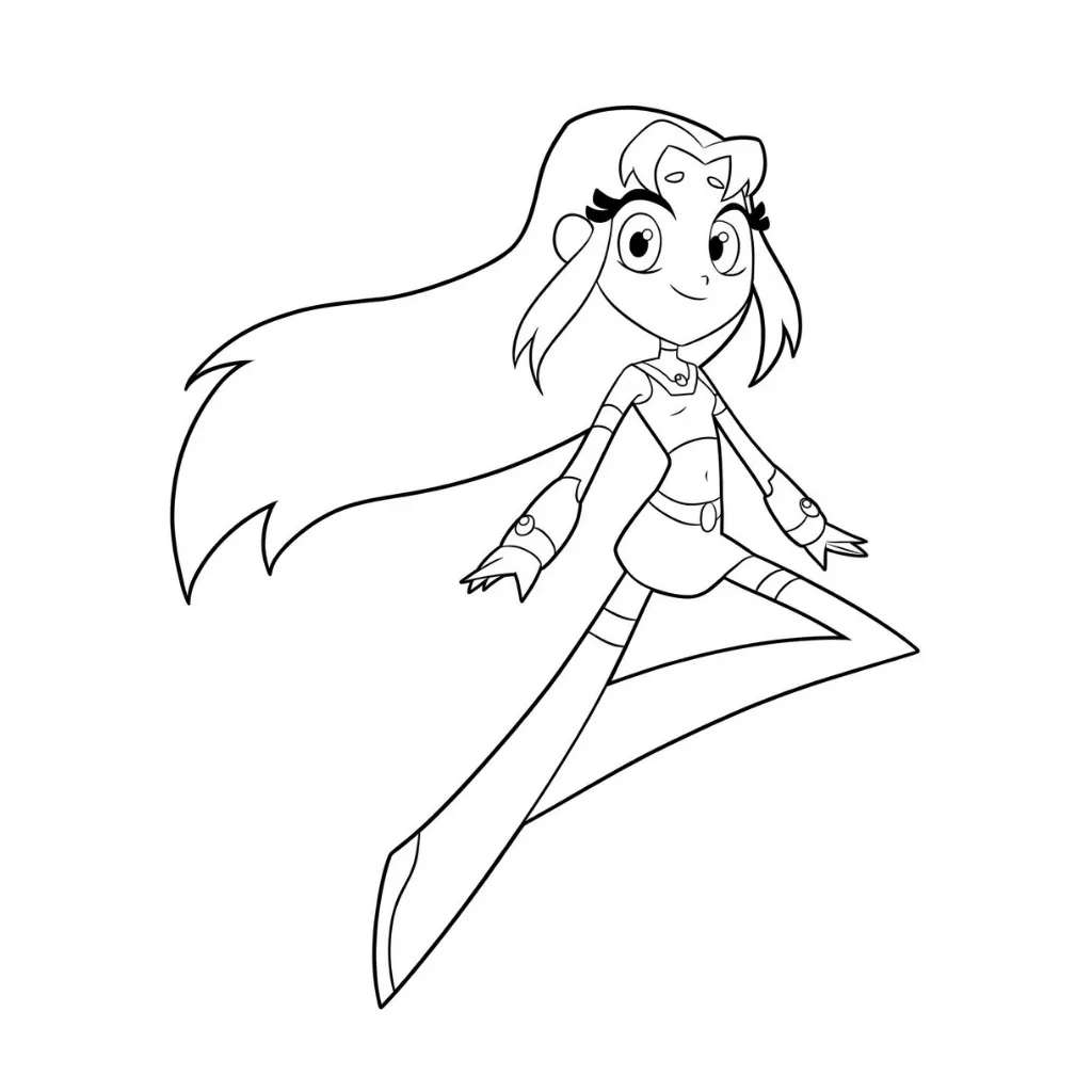 Starfire 5 para colorear de para niños