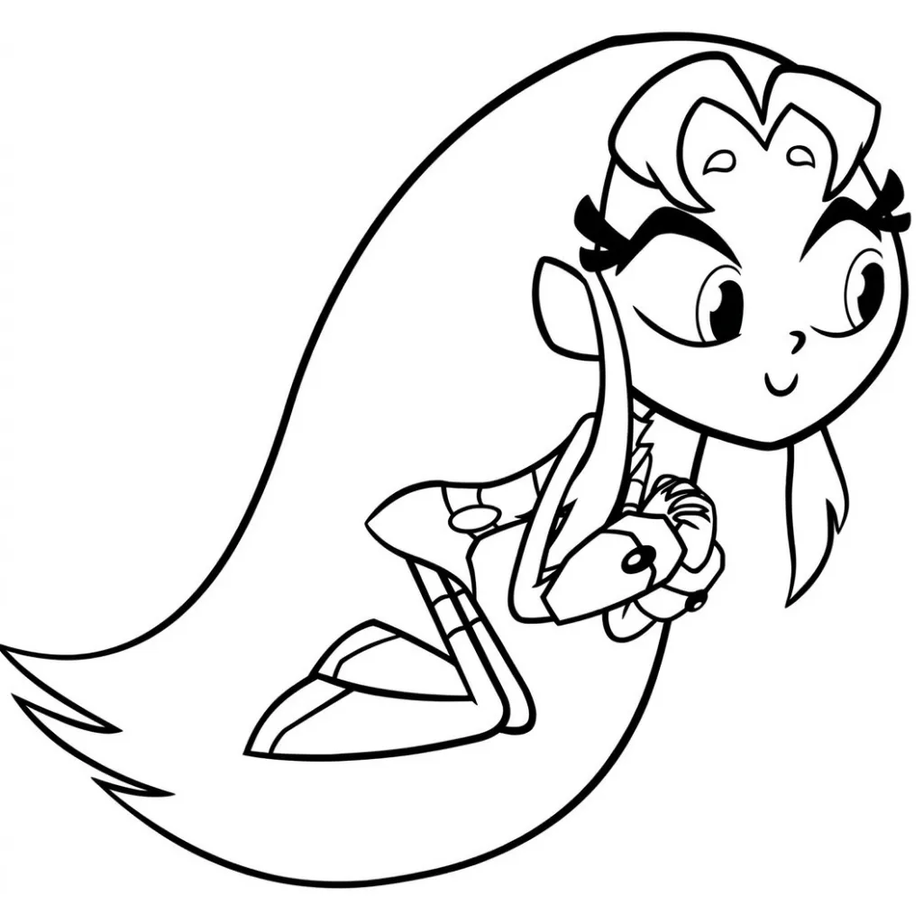 Starfire 6 para colorear para niño de 3 años