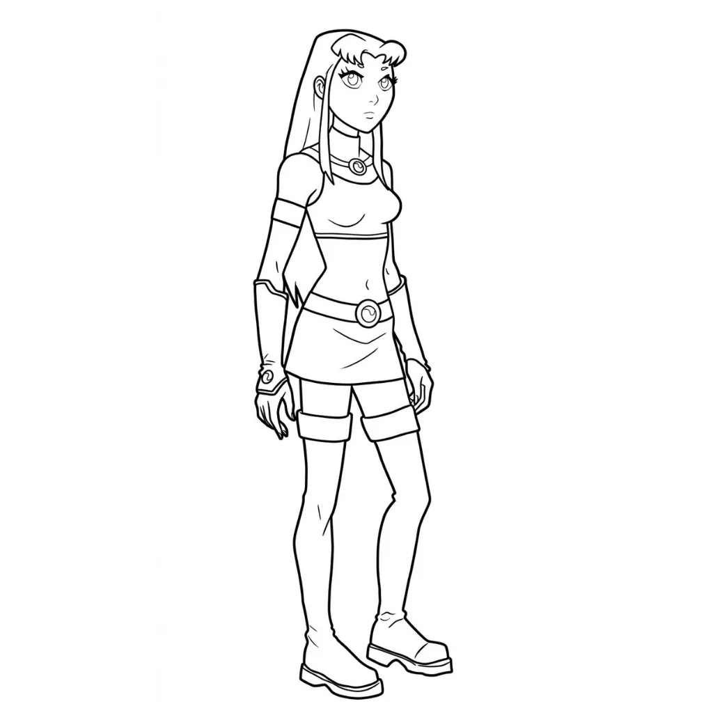 Starfire 8 para colorear para niño para imprimir gratis