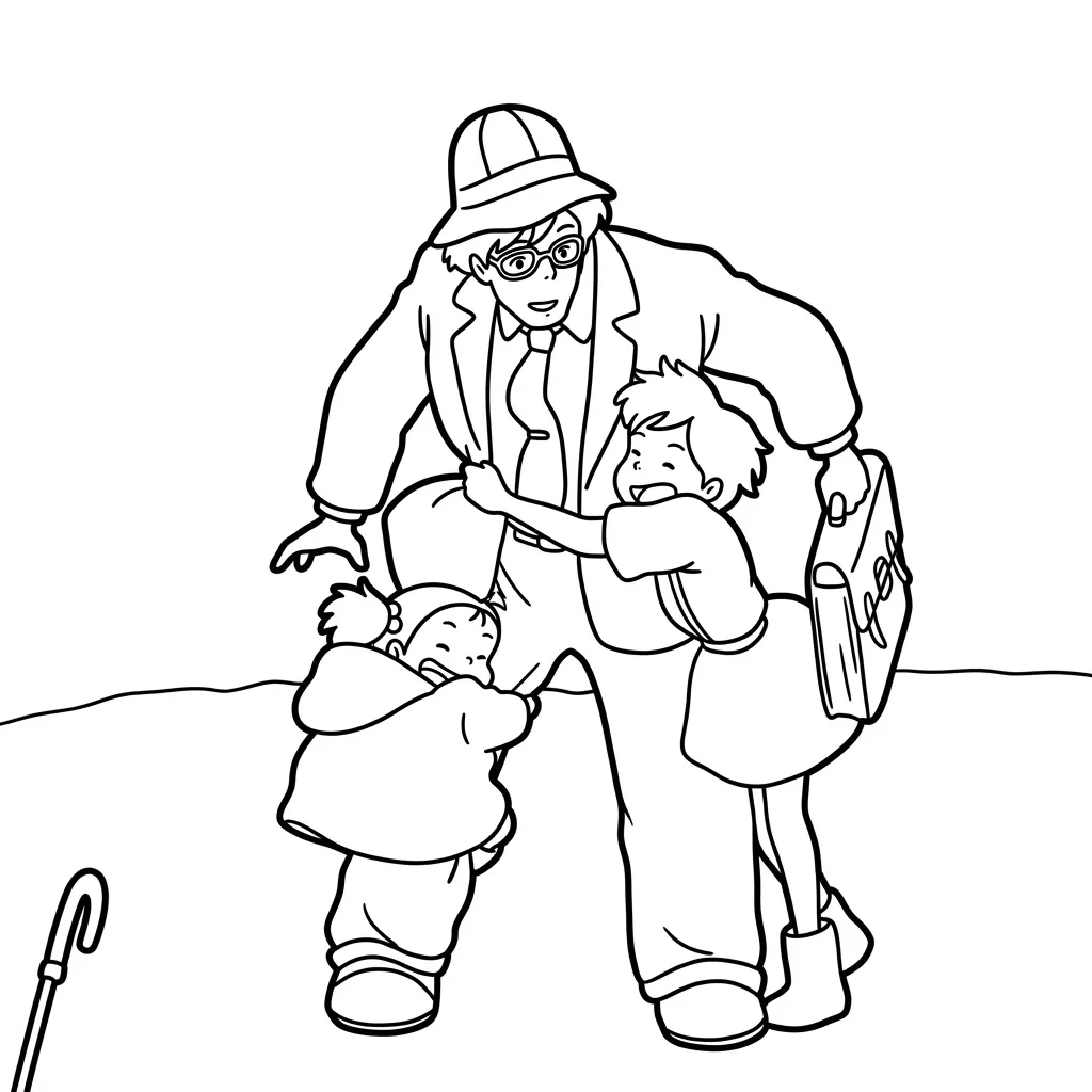 Totoro 6 de niño para colorear para imprimir
