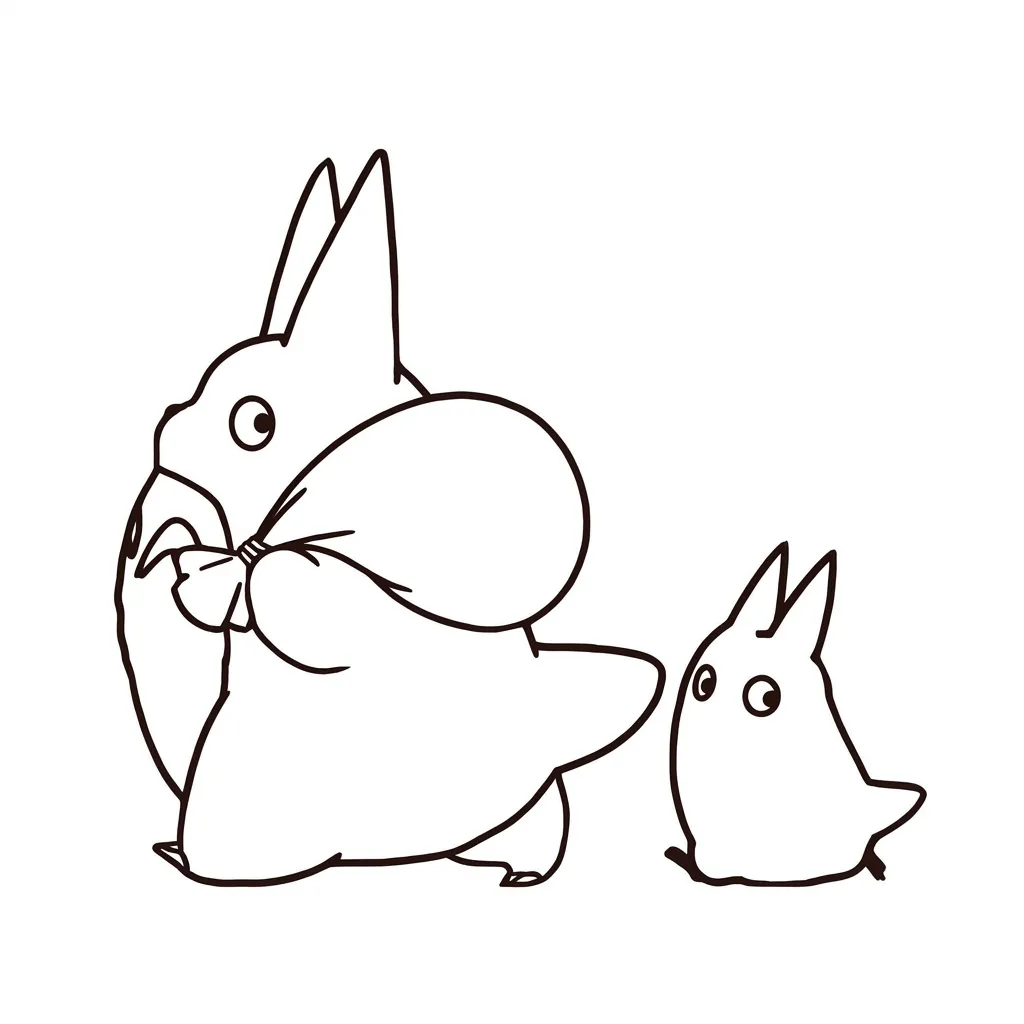 Totoro 9 para colorear para imprimir kawaii