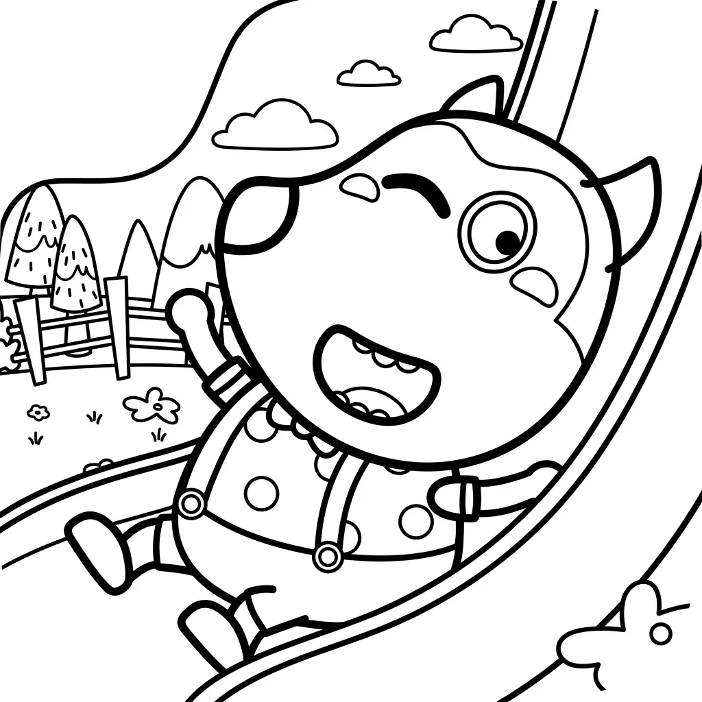 Wolfoo 17 para colorear para niños para imprimir