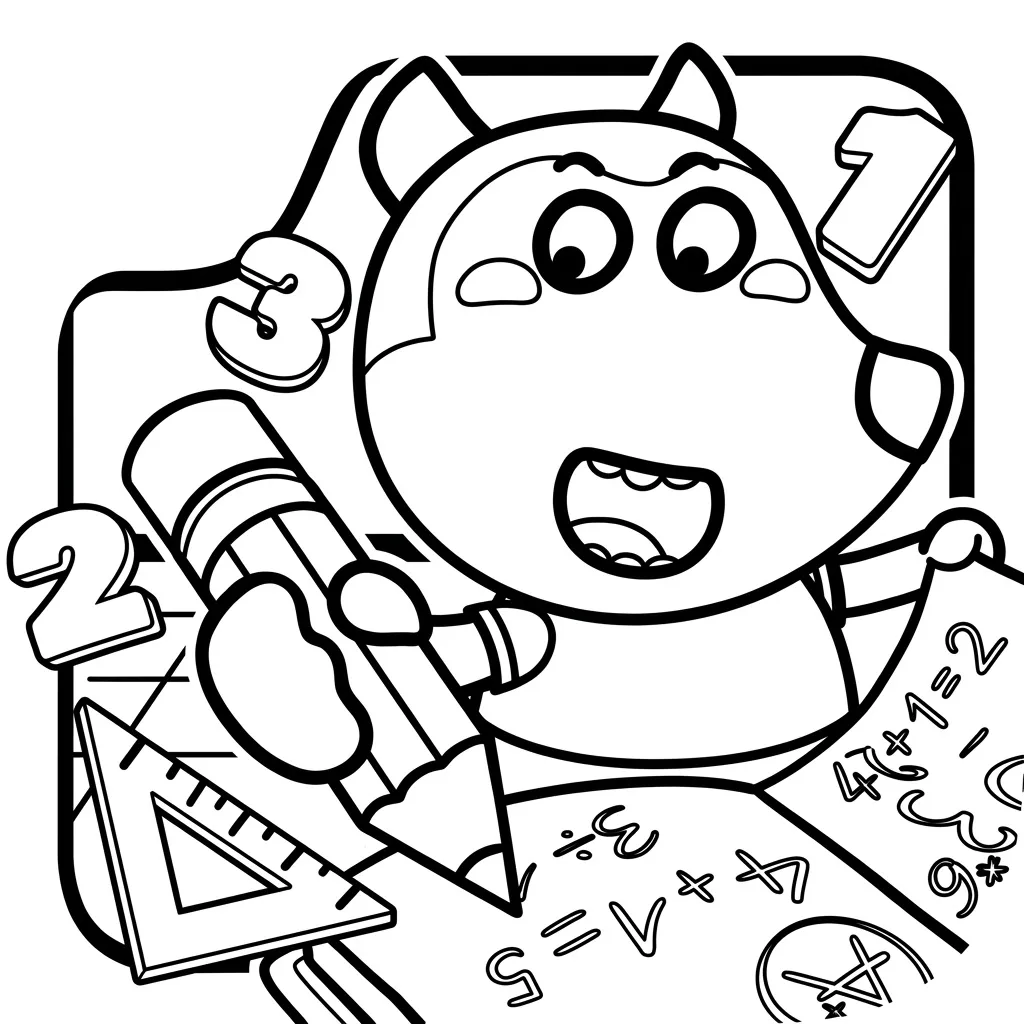 Wolfoo 18 para colorear para imprimir para niño de 12 años