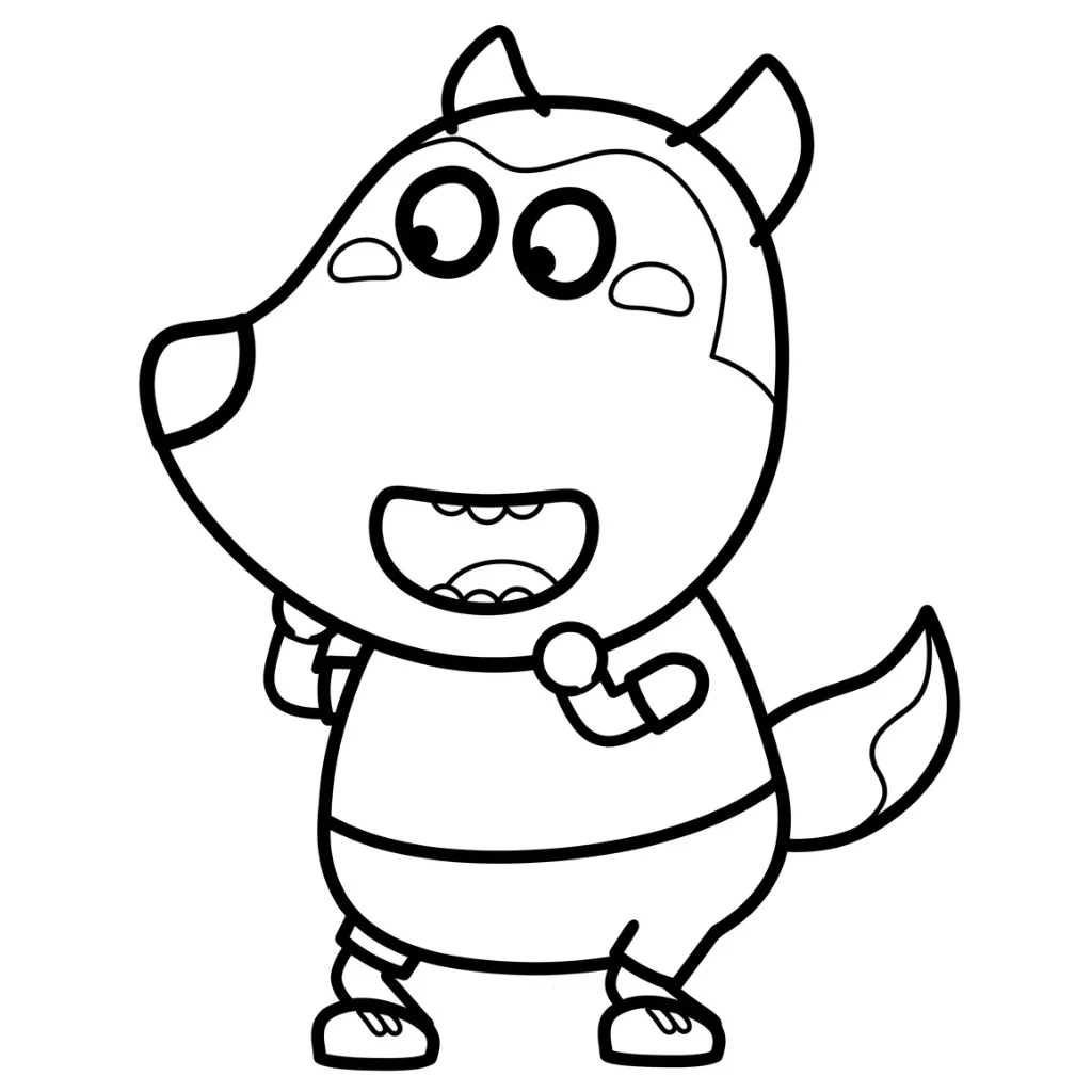 Wolfoo 26 para colorear para niño de 6 años