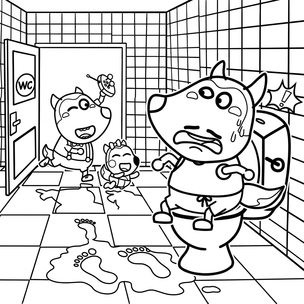 Wolfoo 27 para colorear para niño para imprimir gratis