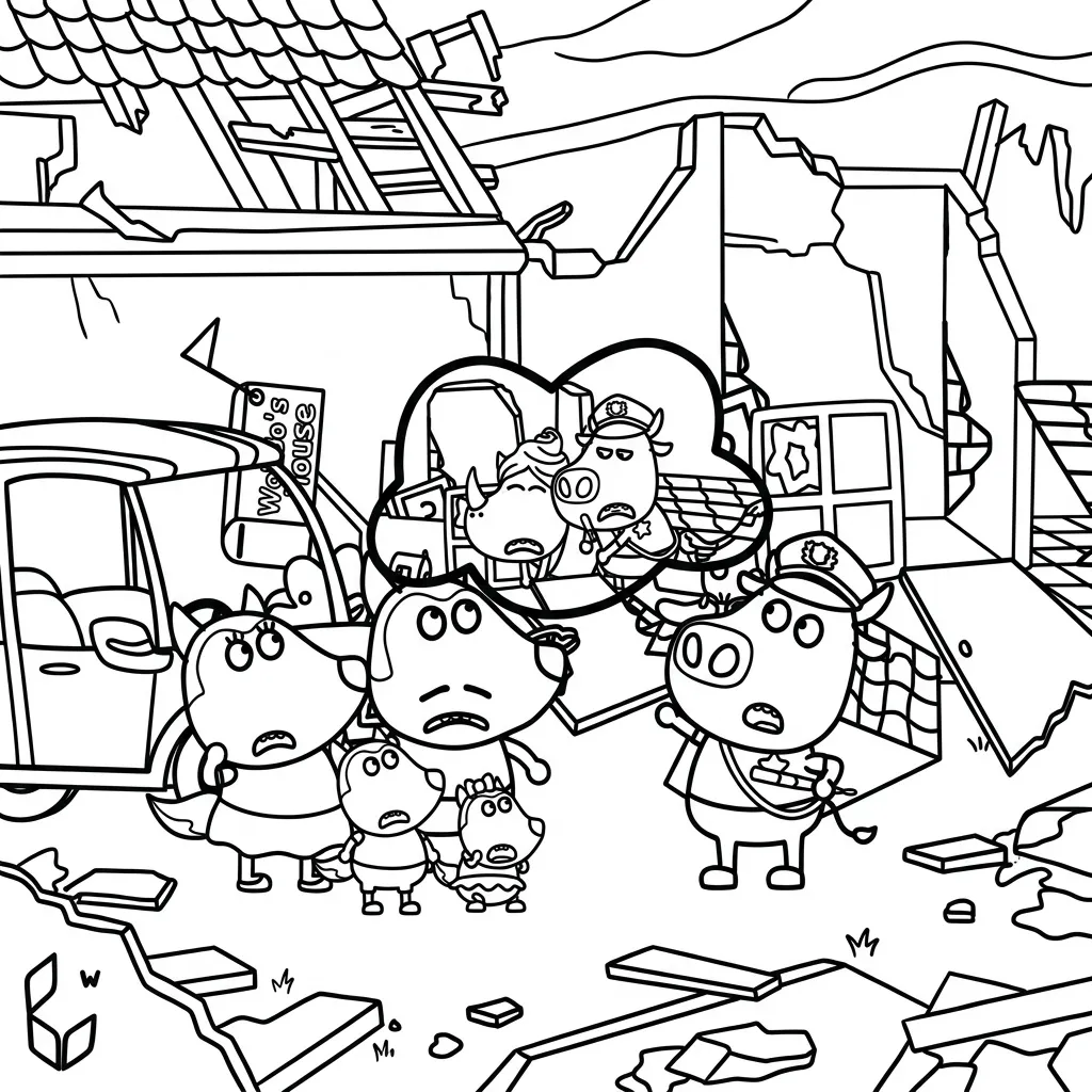 Wolfoo 5 para colorear para niño para imprimir gratis