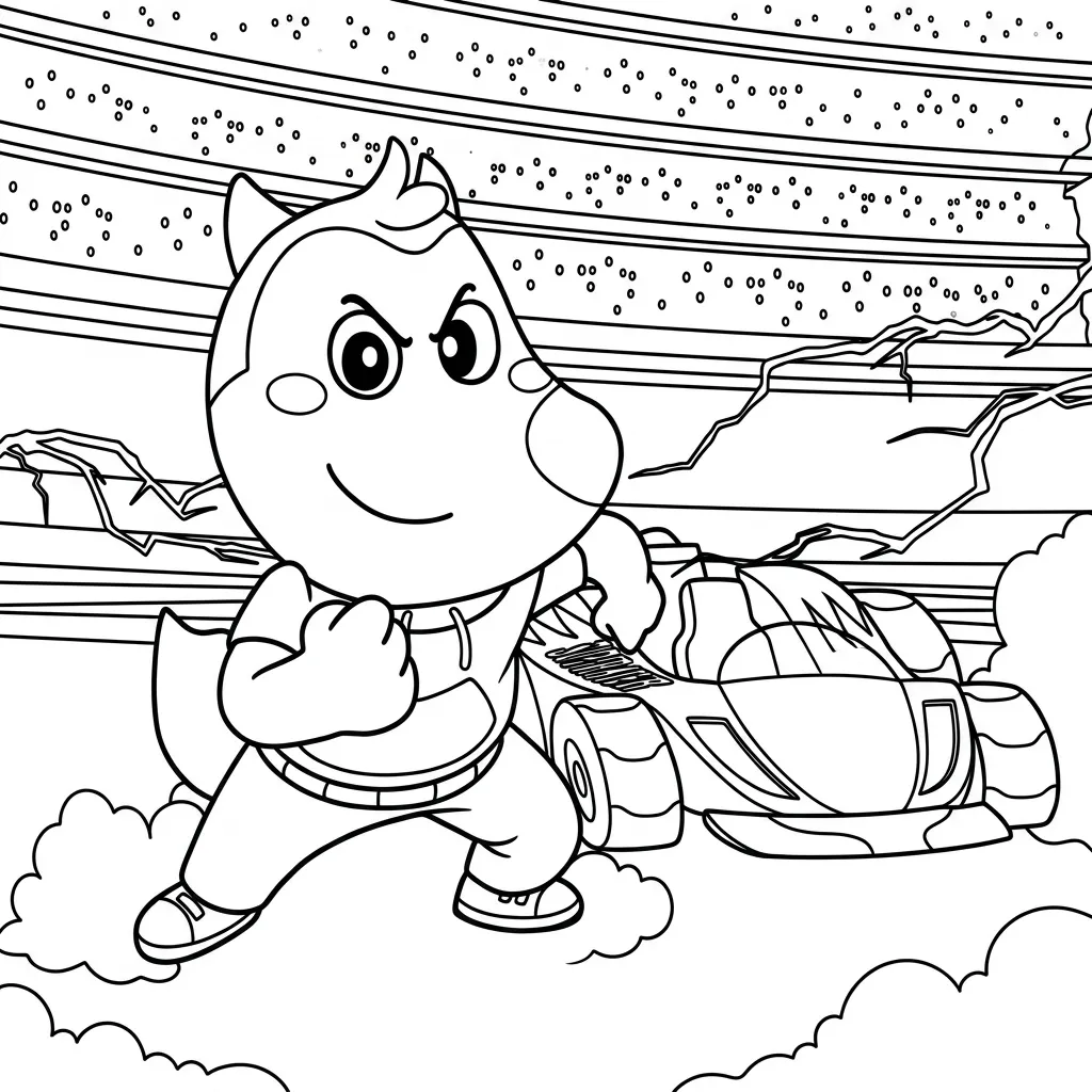 Wolfoo 8 para colorear para niño gratis