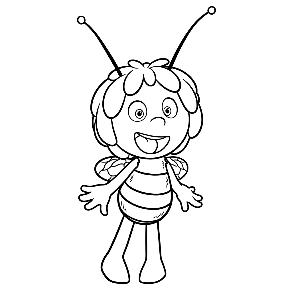 Abeja Maya 1 para colorear para niño de 8 años
