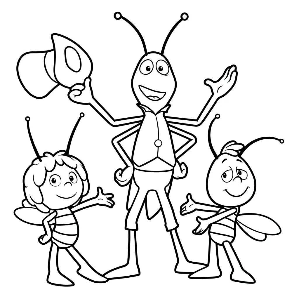 Abeja Maya 13 para colorear y recortar