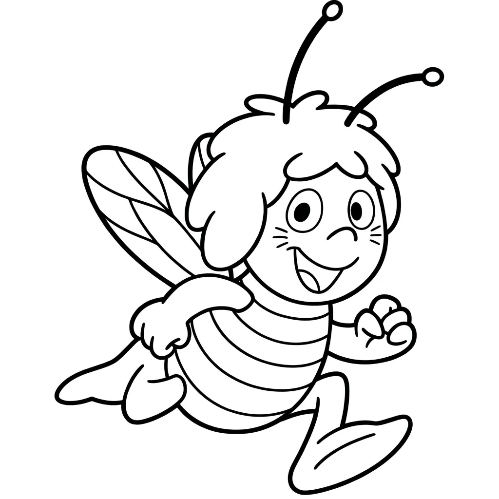 Abeja Maya 15 para colorear para niños para descargar