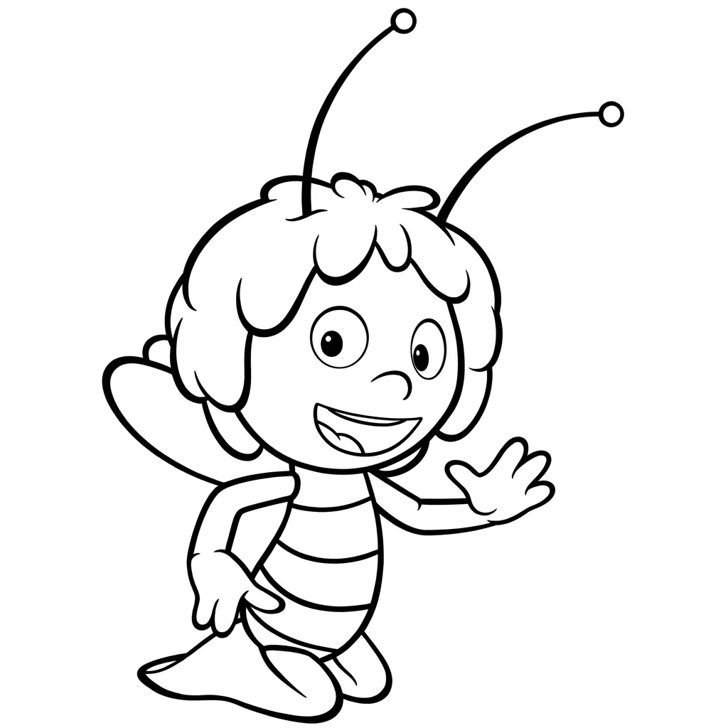 Abeja Maya 19 para colorear y recortar para imprimir